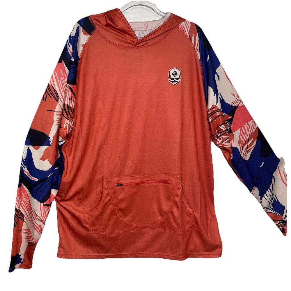 Zero Foxtrot NEW Coral Hooded Rash Guard in Rhodie Miami Pattern Mens Size 2XL